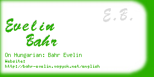 evelin bahr business card